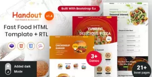 Handout - Fast Food Shop & Cafe HTML Template