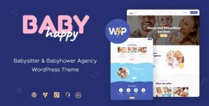Happy Baby  Nanny & Babysitting Services Children WordPress Theme