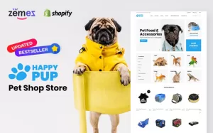 Happy Pup - Pet Shop Store Shopify Theme - TemplateMonster