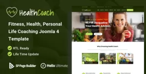 Health Coach - Joomla 4 Template for Fitness, Health, Personal Life Coaching