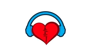 Heart with Head Phone Logo Design