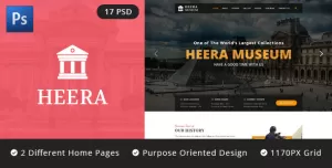 HEERA: Museum and Exhibition PSD website template