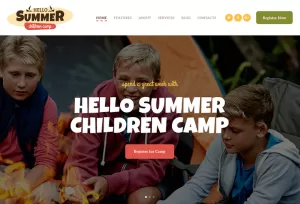 Hello Summer - Children's Camp WordPress Theme