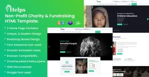 Helps Non-Profit Charity and Fundraising HTML Template