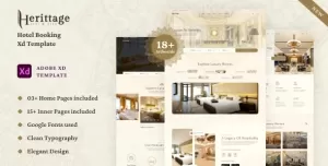 Herittage - Hotel Booking Website Adobe XD Template