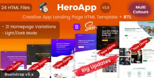 HeroApp - Software App & SaaS Landing Bootstrap 5 Template