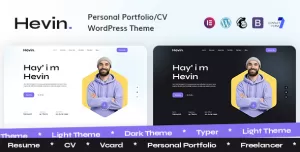 Hevin - Personal Portfolio/CV WordPress Theme