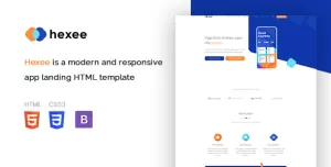 Hexee - Responsive Modern App Landing HTML Template