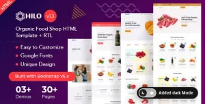 Hilo - Organic Food eCommerce Shop HTML Template