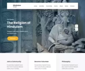Hindu Temple WordPress theme for offerings prayers donation meditation