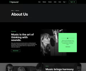 Hipsound - Music Streaming & Podcast Elementor Template Kit