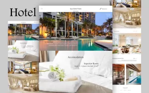 Hotel Site Landing Page Layout PSD Template - TemplateMonster