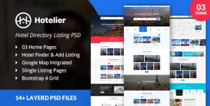 Hotelier Directory Listing PSD Template
