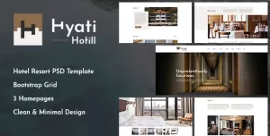 Hyati - Hotel, Bed and Breakfast PSD Template
