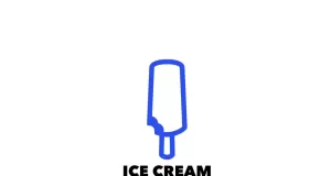 Ice cream blue line design