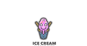 Ice cream gelato mascot design