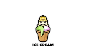 Ice cream mascot funny logo design