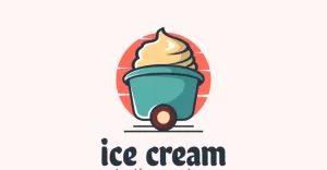 Ice Cream Simple Mascot Logo 1