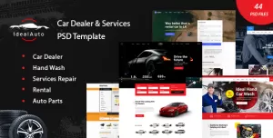 IdealAuto - Car Dealer & Services PSD Template