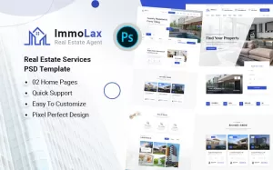 Immolax - Real Estate Services PSD Template - TemplateMonster