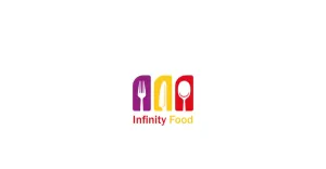 Infinity Food Restaurant Logo Vector Design Modern Template Graphic Business White Black
