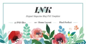 INK – Elegant Magazine Blog PSD Template