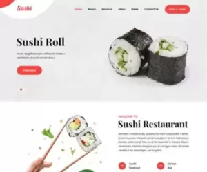 Japanese restaurant WordPress theme for sushi washoku oriental asian