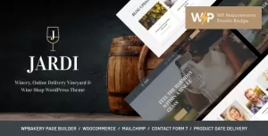 Jardi  Winery, Online Delivery Vineyard & Wine Shop WordPress Theme
