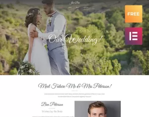 Jen + Ben - Tema WordPress Elementor para planificador de bodas