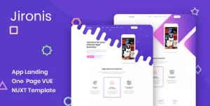 Jironis - Vue Nuxt App Landing One Page Template