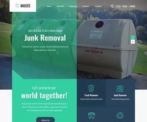 Junk Removal Waste Management WordPress theme garbage recycling