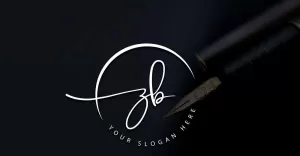 Kaligrafické Studio Styl ZB Písmeno Logo Design