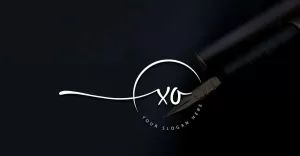 Kalligrafie Studio stijl XO brief Logo ontwerp