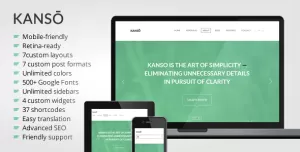 Kanso - Clean One-Page Parallax WordPress Theme