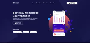 Kasor - Finances App Website Template - TemplateMonster
