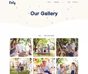 Katy - Kids Birthday Party Planner & Invitation Elementor Template Kit