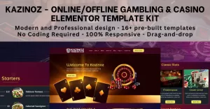 Kazinoz - Online/Offline Gambling & Casino Elementor Template Kit