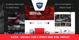Kester - Soccer Club & Sports News HTML Template