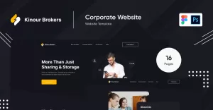 Kinour Brokers - Corporate Website For Figma And Photoshop