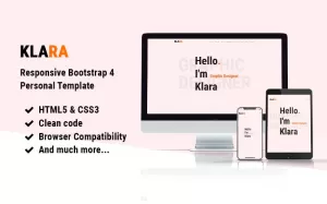 Klara  Responsive Bootstrap 4 Portfolio One Page Website Template