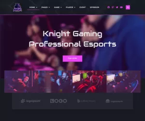 Knight  eSports & Gaming Elementor Template Kit