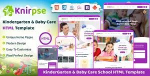 Knirpse - Kindergarten, Children & Baby Care HTML Template