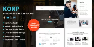 KORP - Multipurpose Responsive Email Template with Online StampReady & Mailchimp Builders