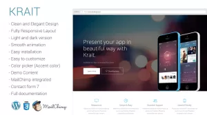 Krait - Responsive App Landing Page Wordpress Theme - Themes ...