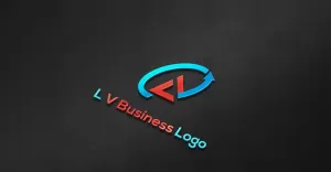 L V or V L Business Grow Creative Design Vector Template