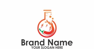 Lab Fire flat Logo Template
