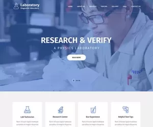 Laboratory WordPress theme calibration medical lab testing health reports