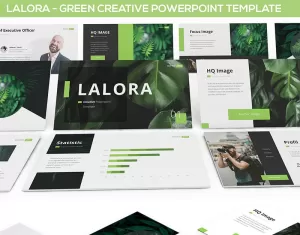 Lalora - Green Business PowerPoint template - TemplateMonster