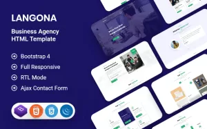 Langona - Business Agency HTML Template - TemplateMonster