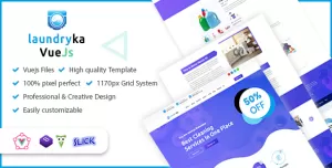 Laundryka - Dry Cleaning Services VueJS Ecommerce Template
